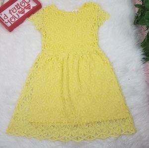 SCOOTER BROWN LACE FLORAL DRESS YELLOW SZ 11/12